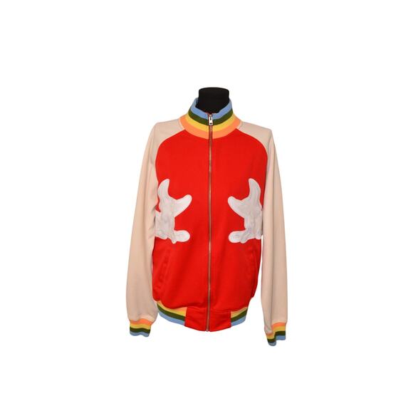 AKOO Mens Crown Jacket Streetwear Red White Size Large - Picture 1 of 7